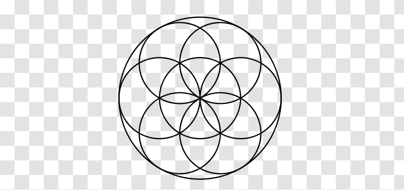 Sacred Geometry Circle Symbol Seed Of Life Acupuncture - Black And White Transparent PNG