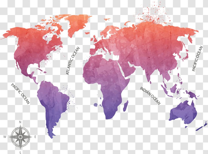 Globe World Map - Photography - Vector Ink Transparent PNG