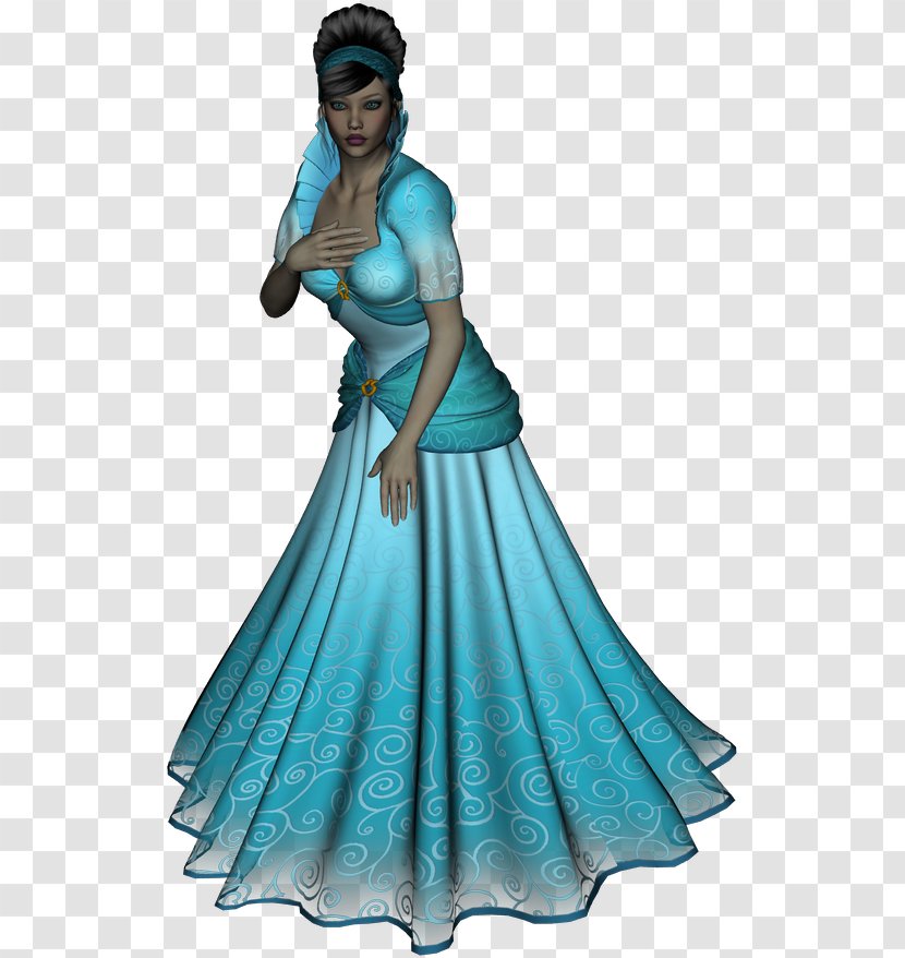 Costume Design Gown Character Fiction - Aqua Transparent PNG