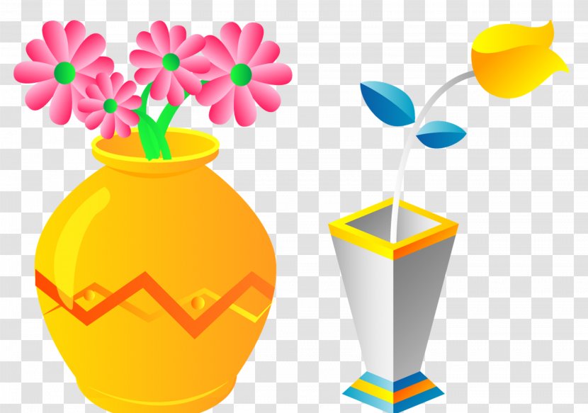 Flowerpot Cartoon Clip Art - Beautiful Vase Transparent PNG