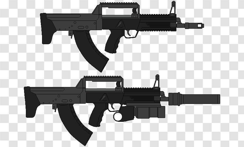 Atchisson Assault Shotgun Automatic Combat Firearm - Silhouette - Ots12 Tiss Transparent PNG