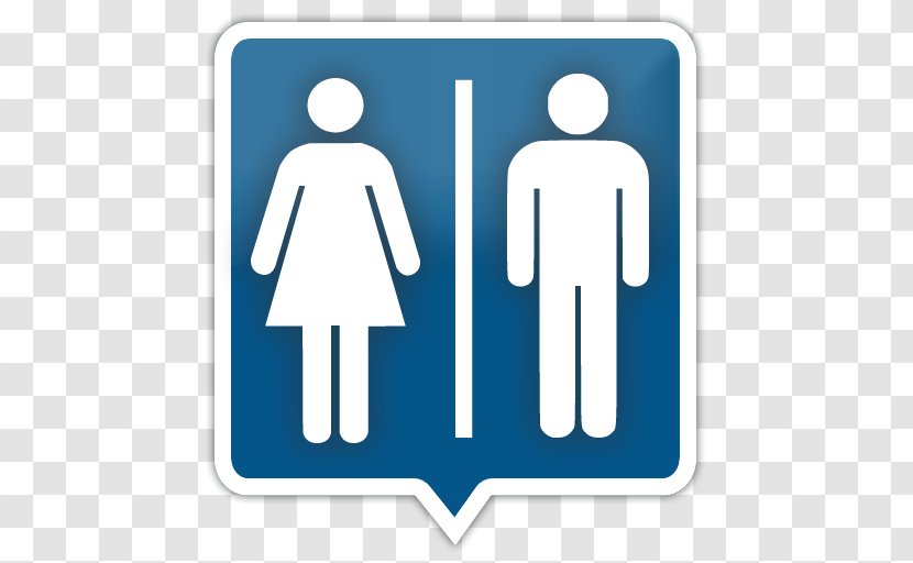 Unisex Public Toilet Bathroom Sign - Blue Transparent PNG