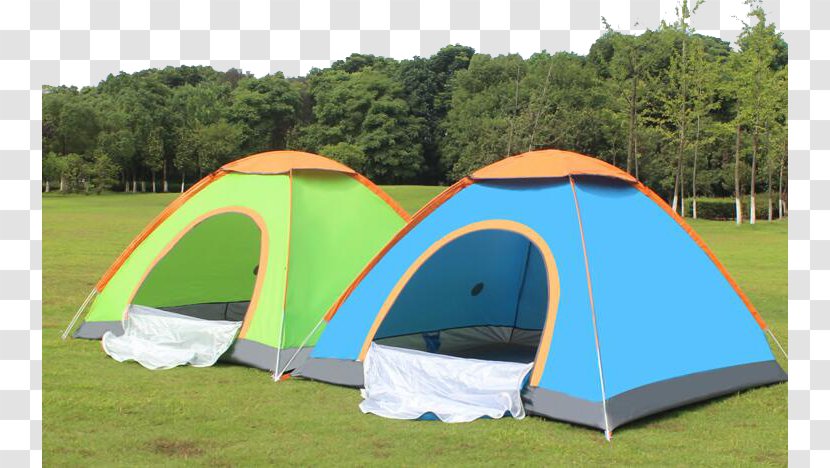 Camping Tent Canopy - Leisure - Two Tents On The Grass Transparent PNG