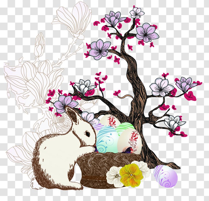 Southern Magnolia Drawing Tree Illustration - Flowering Plant - Hand-painted Cartoon Rabbit Eggs Transparent PNG