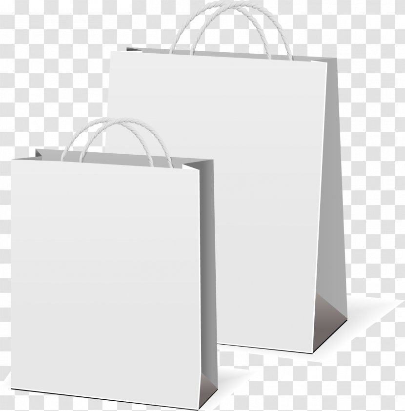 Shopping Bag Paper - White - Vector Painted Transparent PNG