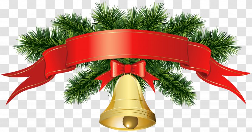Christmas Decoration Santa Claus Clip Art - December - Golden Bell Banner Transparent Image Transparent PNG