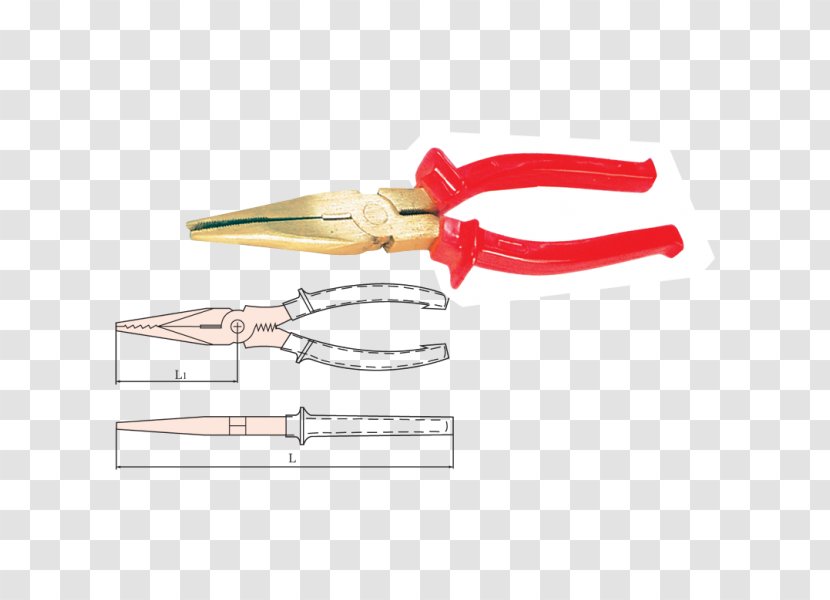 Diagonal Pliers Hand Tool Locking Needle-nose - Long Nose Transparent PNG
