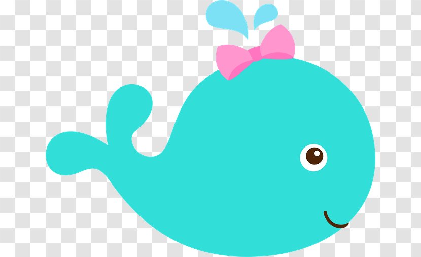 Infant Whale Clip Art - Turquoise - Cute Transparent PNG