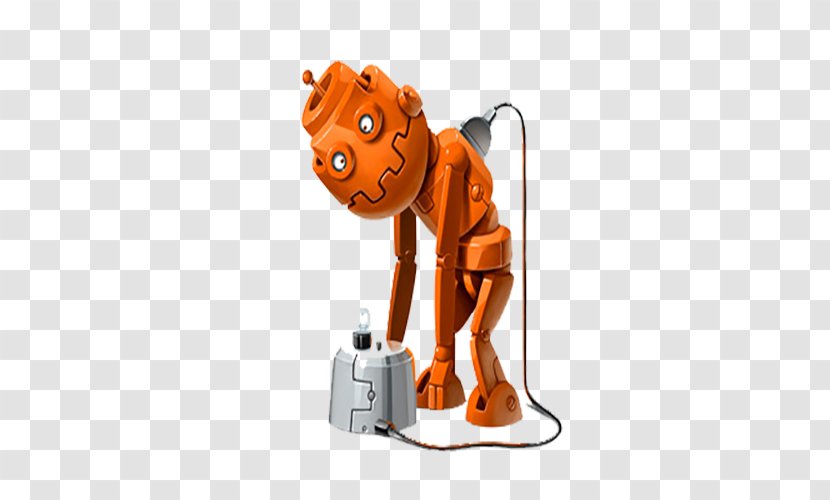 Robot Cartoon AIBO Papercutting - Orange - Charging Transparent PNG
