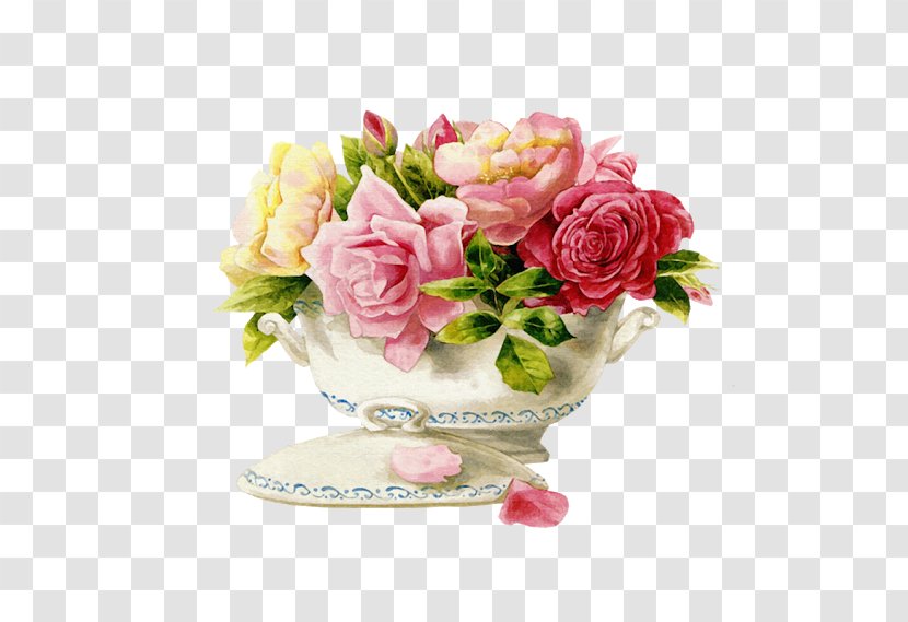 Shabby Chic Garden Roses Flower Vintage Clothing - Floral Design - Rose Transparent PNG