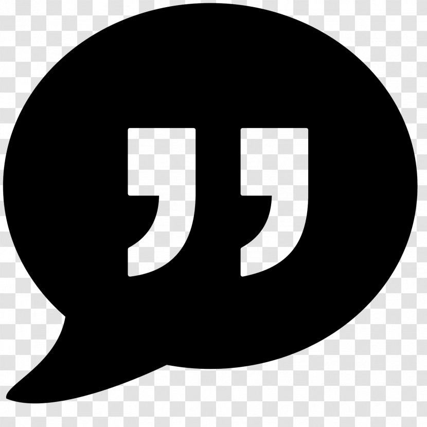 Quotation Mark - Black And White Transparent PNG