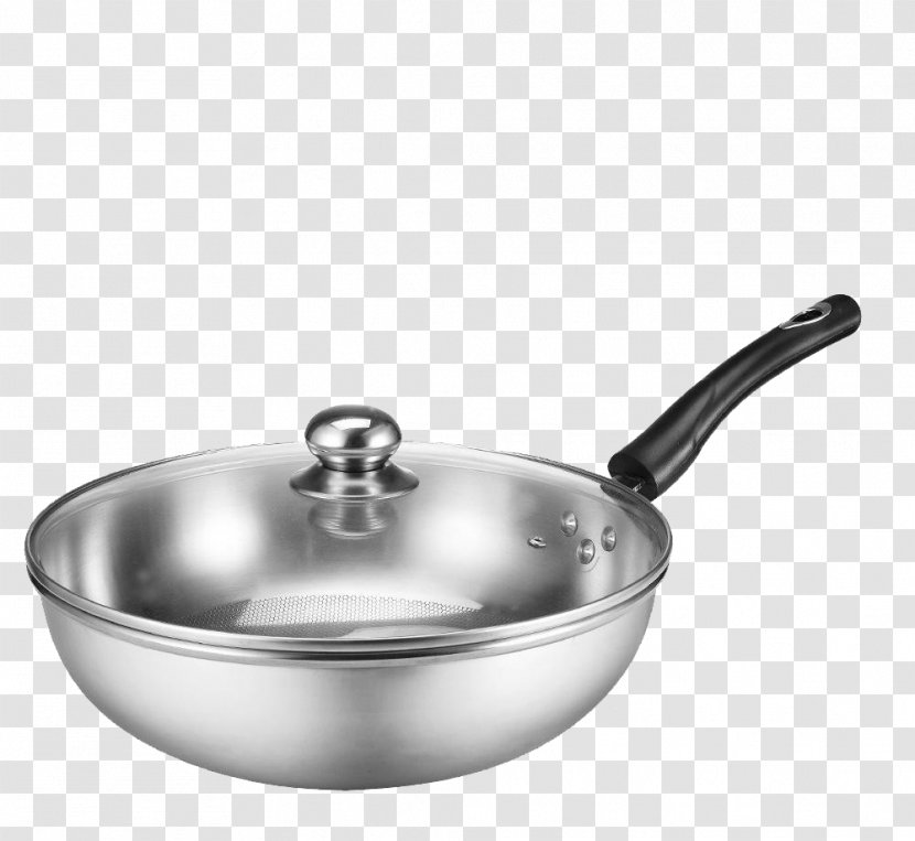 Frying Pan Wok Stainless Steel Tableware - Nonstick Surface - Non-stick Transparent PNG