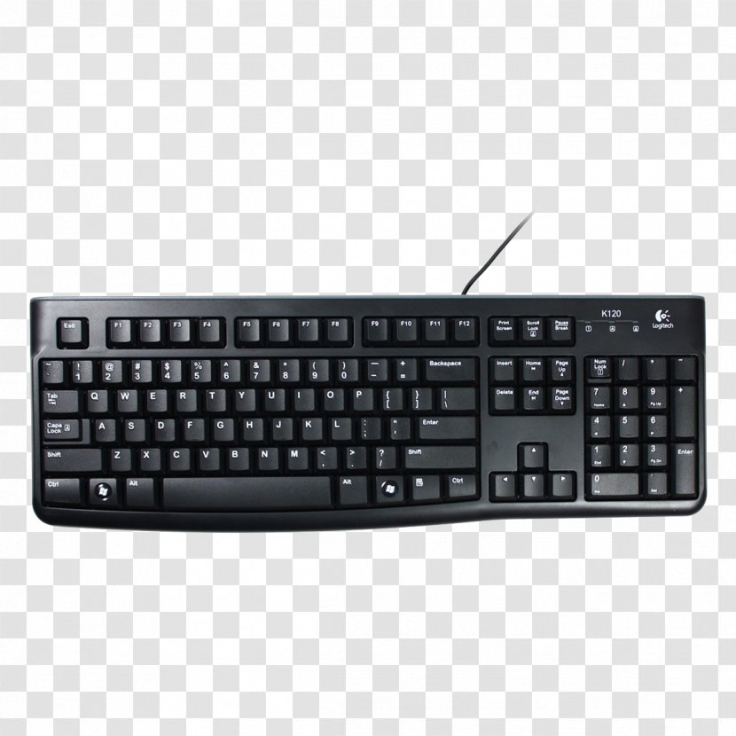 Computer Keyboard Mouse Logitech K120 Unifying Receiver - Hardware Transparent PNG