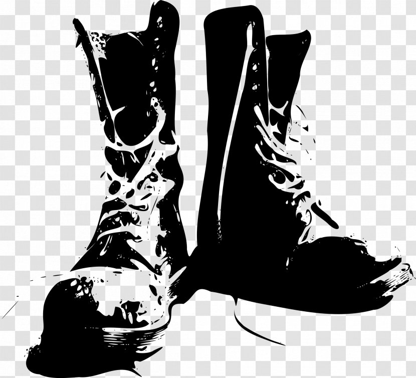 Combat Boot Shoe Cowboy Clothing - Black Transparent PNG
