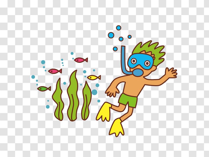 Snorkeling Underwater Diving Clip Art - Fictional Character - Boy Transparent PNG