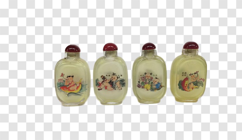 Glass Bottle Snuff - Hand Painted Thailand Transparent PNG