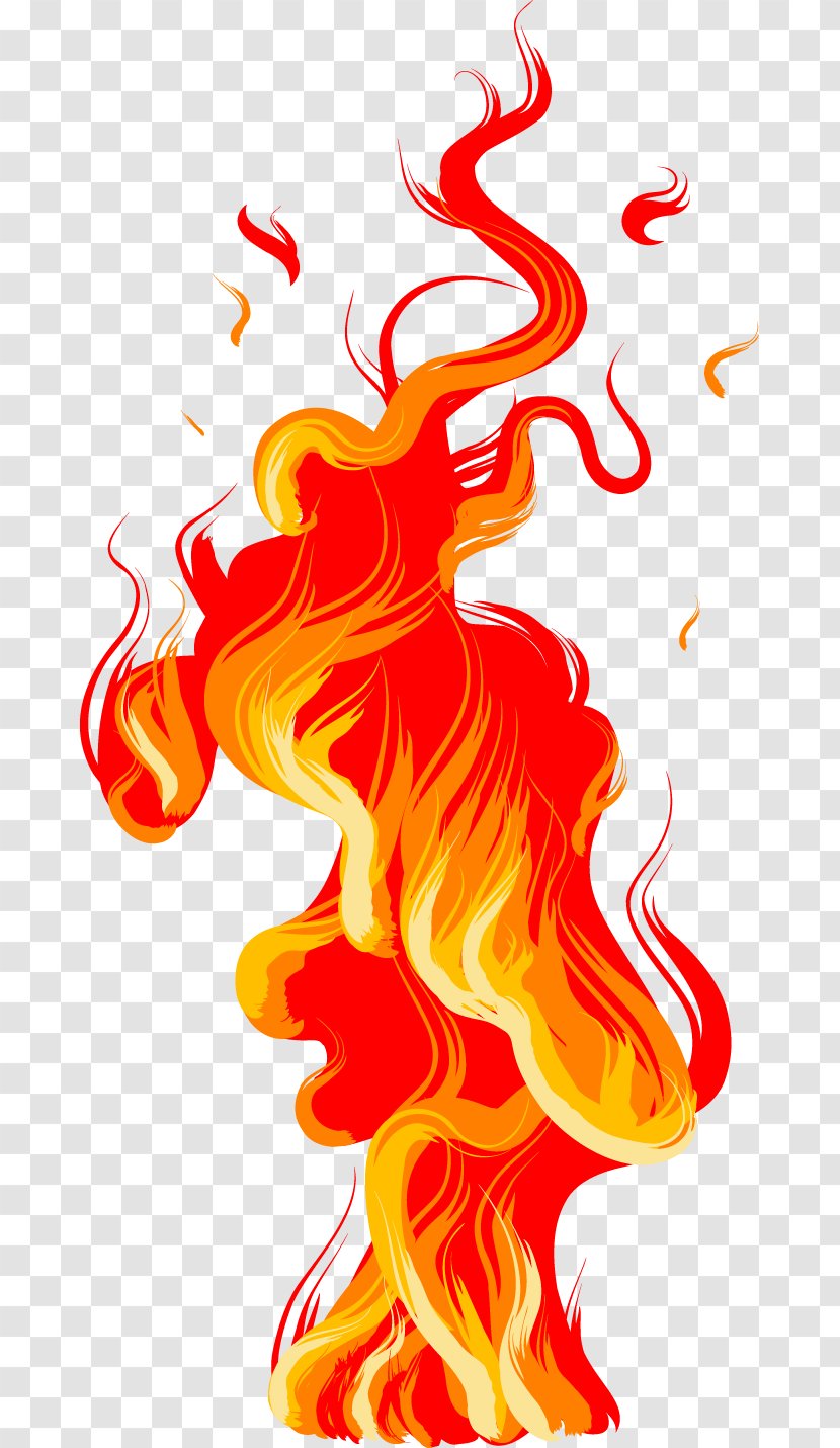 Flame Fire - Orange - Cool Cartoon Transparent PNG