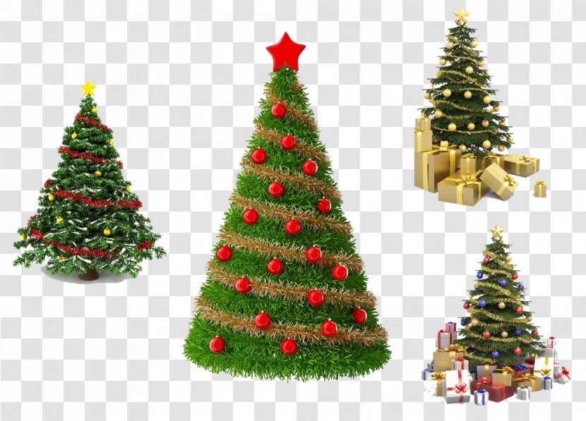 Santa Claus Christmas Tree Decoration - Creative Poster Transparent PNG
