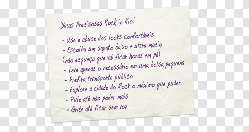 Paper Handwriting Font - Violet - Rock In Rio Transparent PNG