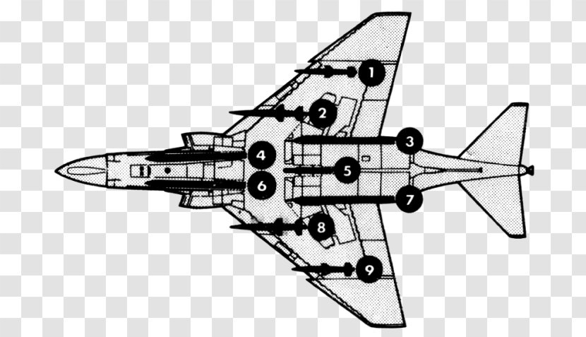 McDonnell Douglas F-4 Phantom II Fighter Aircraft Northrop F-5 Grumman F-14 Tomcat F4D Skyray - Line Art - Mcdonnell F4 Ii Transparent PNG