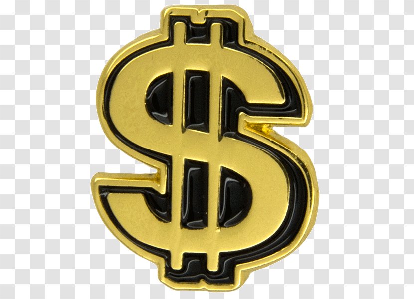 Dollar Sign United States Coloring Book Clip Art - Emblem - Golden Transparent PNG