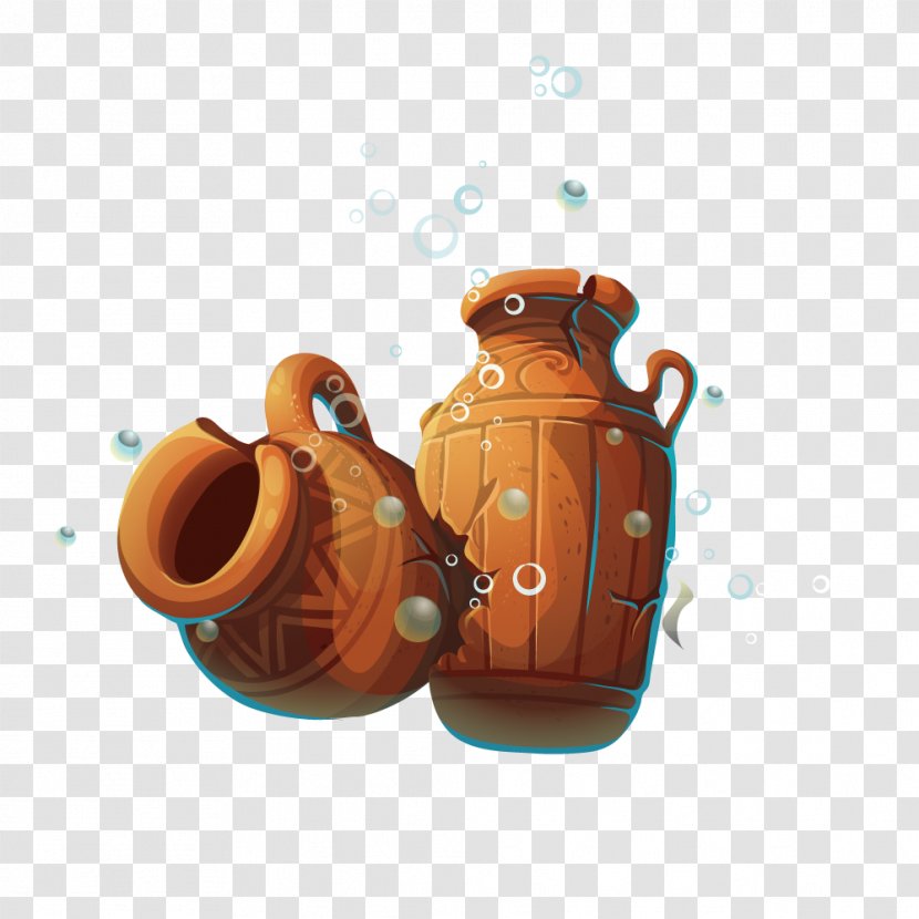 Ceramic - Teapot - Brown Broken Jar Transparent PNG