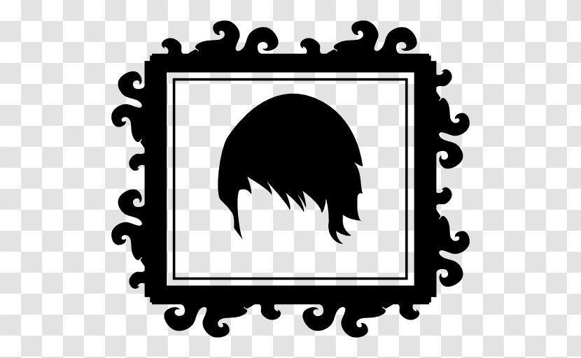 Mirror Shape Reflection Hair - Black And White Transparent PNG