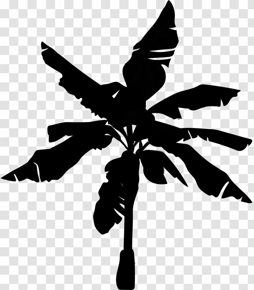 Clip Art Flower Plant Stem Leaf Black - Branching - Palm Tree Transparent PNG