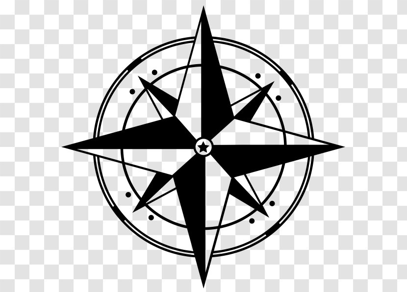 Compass Rose Clip Art - Line - Cartoon Transparent PNG