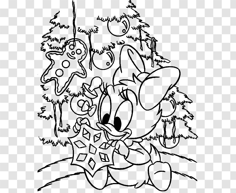 Daisy Duck Donald Coloring Book Drawing Christmas Day - Cartoon Transparent PNG