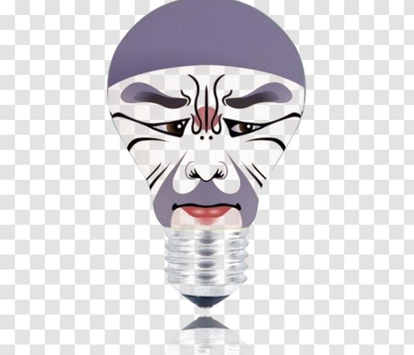 Peking Opera White Han - Red - Bulb Creative Sealless Transparent PNG