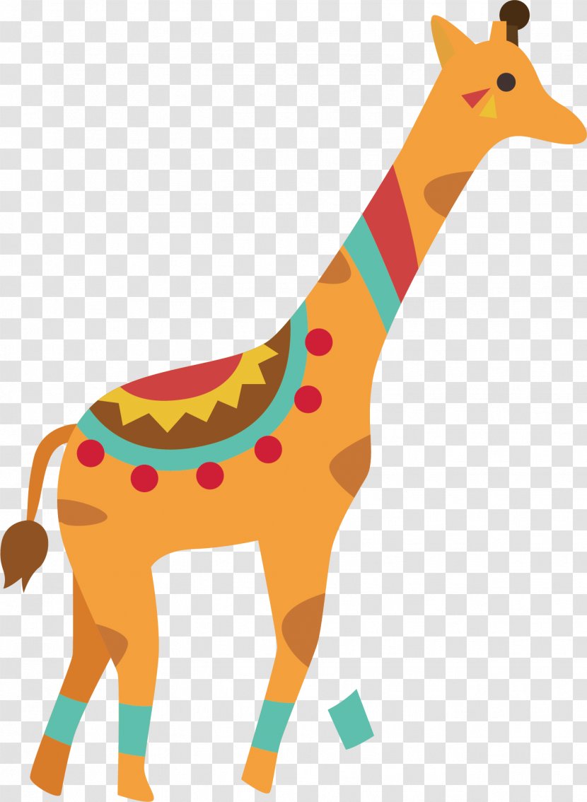 Giraffe Cartoon Drawing Illustration - Animal Figure - Color Vector Transparent PNG