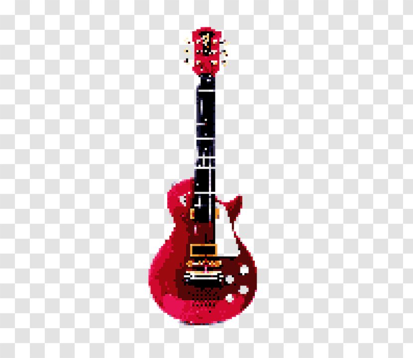 Electric Guitar Pixelation - Heart - Guitar,Electric Guitar,Pixels Transparent PNG