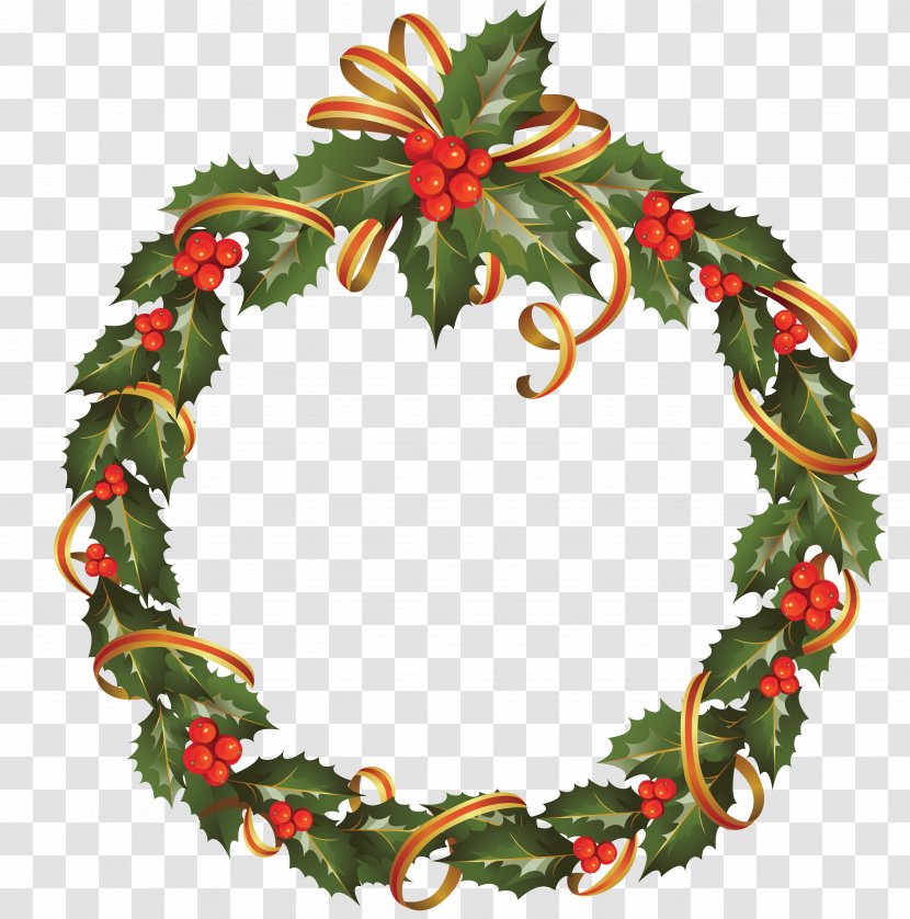 A Christmas Carol Common Holly Tree Clip Art - Wreath Transparent PNG