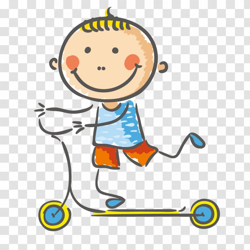 Child Play Clip Art - Scooter Boy Transparent PNG