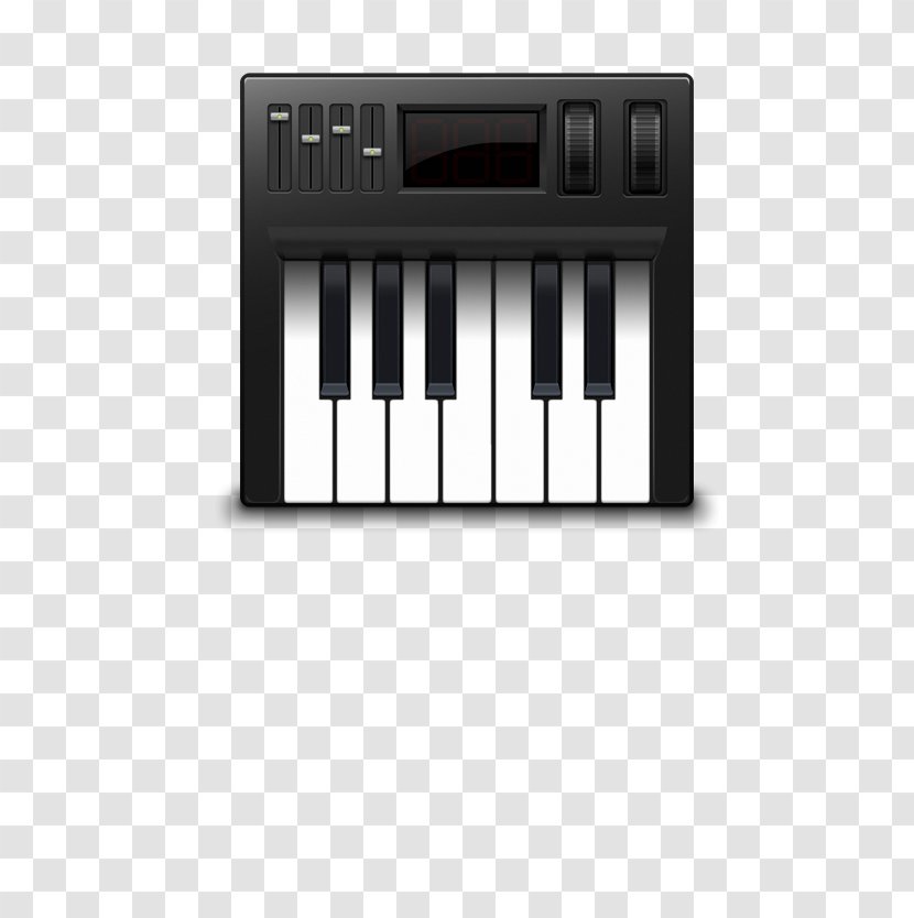 MIDI Controller Audio Setup Icon - Midi - Black And White Piano Keys Transparent PNG