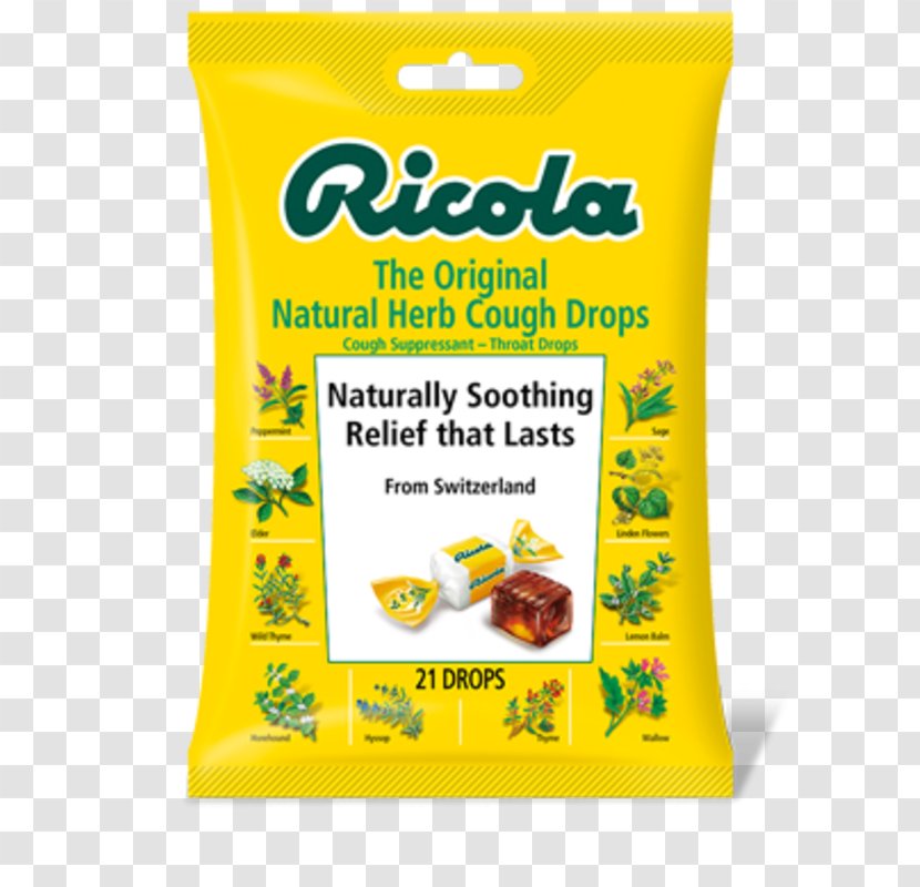 Ricola Throat Lozenge Cough Herb - Pharyngitis - Honey Drops Transparent PNG