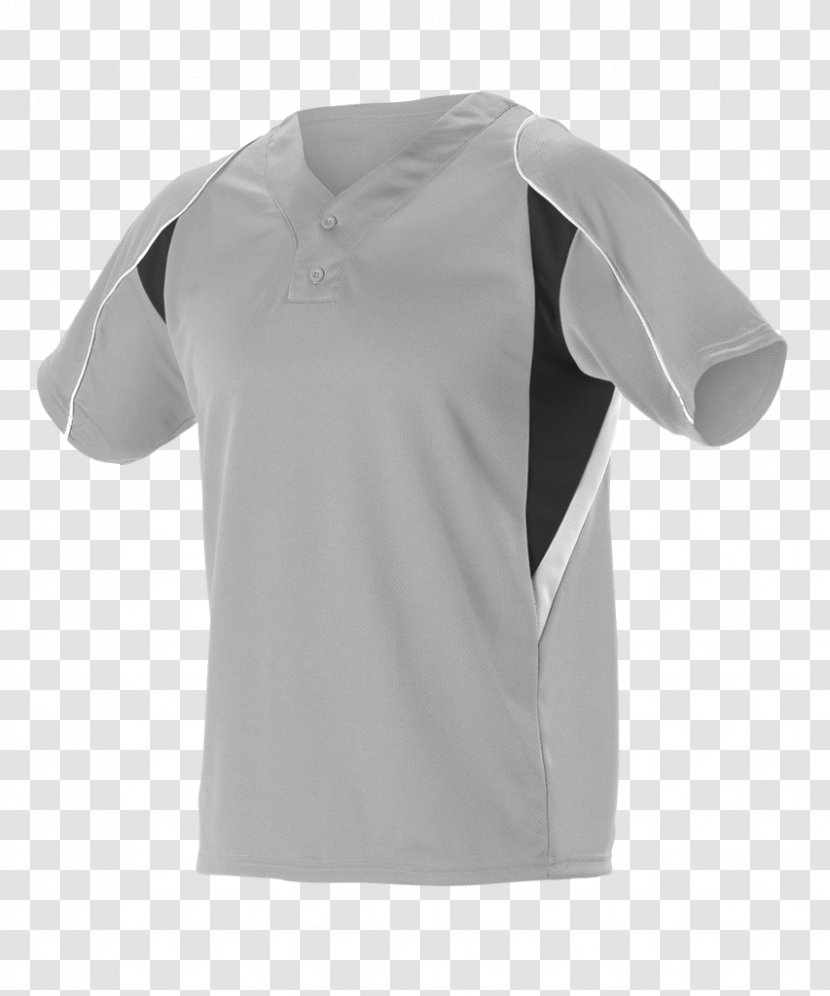 T-shirt Jersey Baseball Uniform Grey - Black And White Transparent PNG