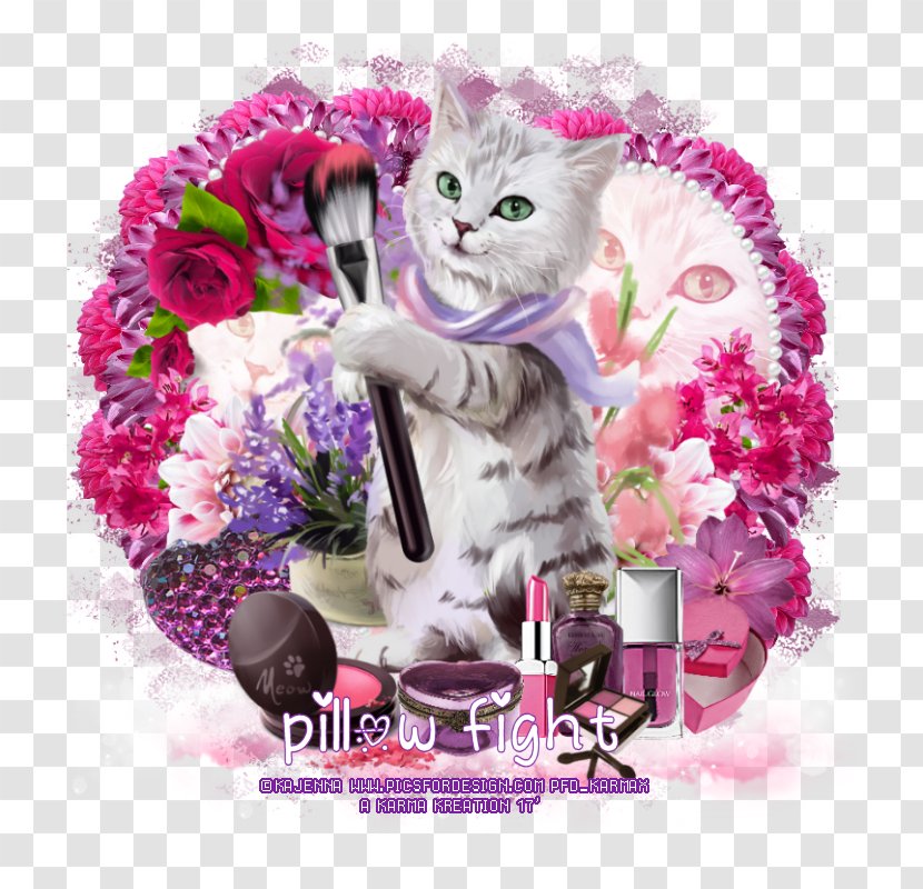 Kitten Meow Cayenne Email Cut Flowers - Purple - Pillow Fight Transparent PNG