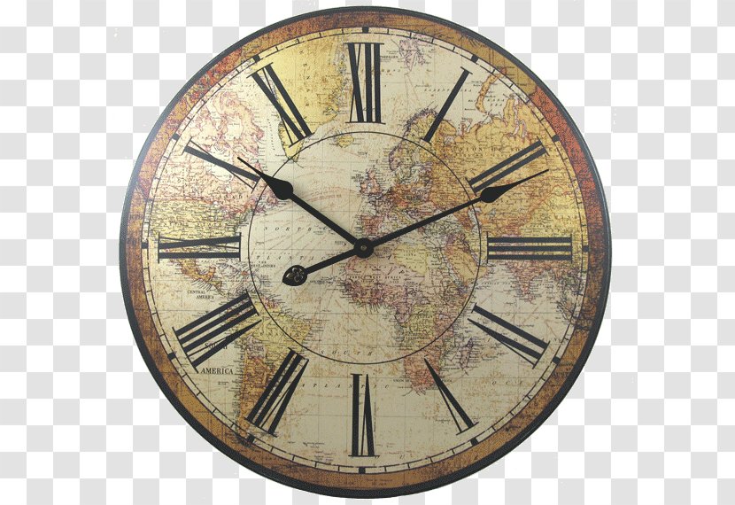 Mantel Clock Carriage Antique Alarm Clocks - World Map Transparent PNG