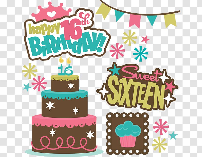 Birthday Cake Sweet Sixteen Wish Clip Art - Torte - Happy Teenager Cliparts Transparent PNG