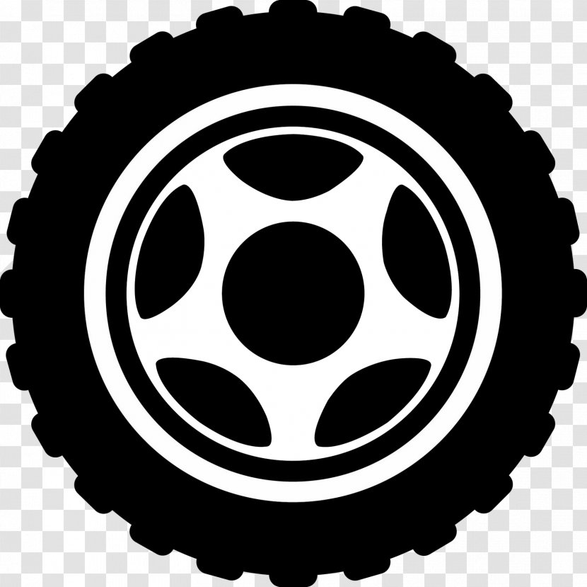 Car Flat Tire Bicycle Tires Clip Art - Black And White Transparent PNG