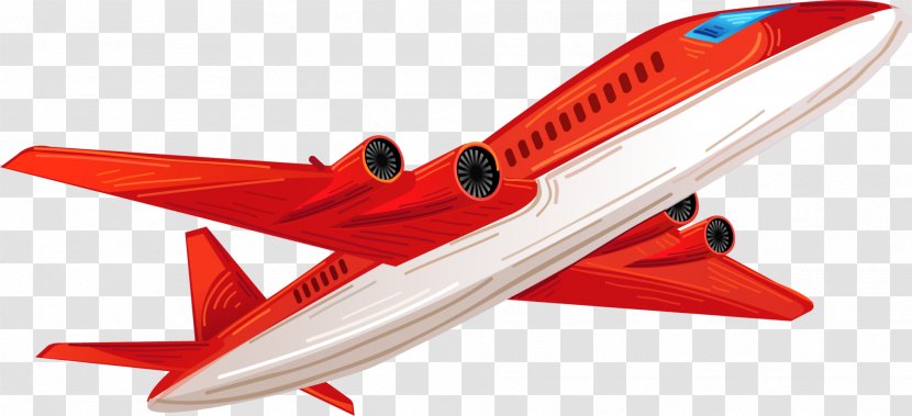 Airplane Cartoon - Flap - Red Transparent PNG