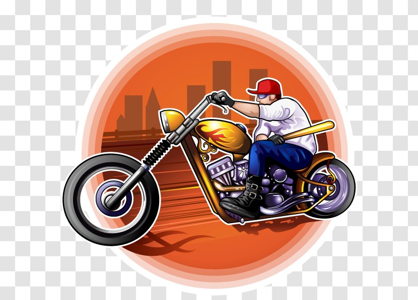 Cartoon Motorcycle Harley-Davidson - Harleydavidson - Baseball Vector Man Riding A Transparent PNG