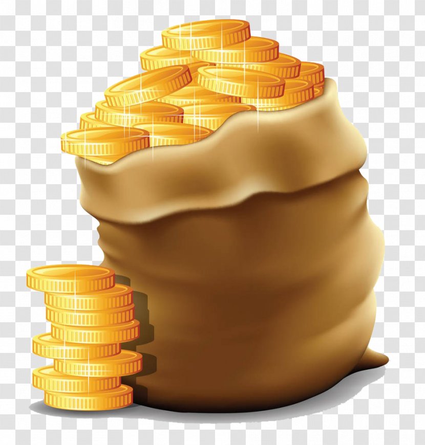 Royalty-free Clip Art - Dish - A Bag Of Gold Coin Illustrations Transparent PNG