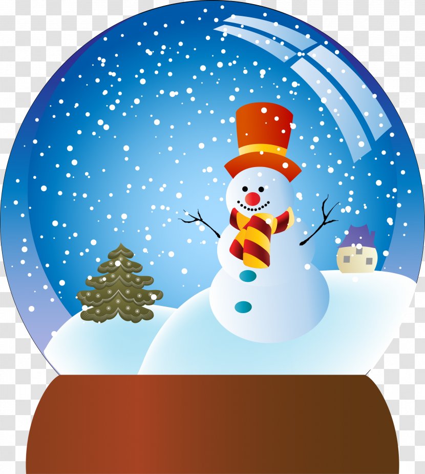 Santa Claus Christmas Tree Snowball Snowman - Crystal Ball Transparent PNG