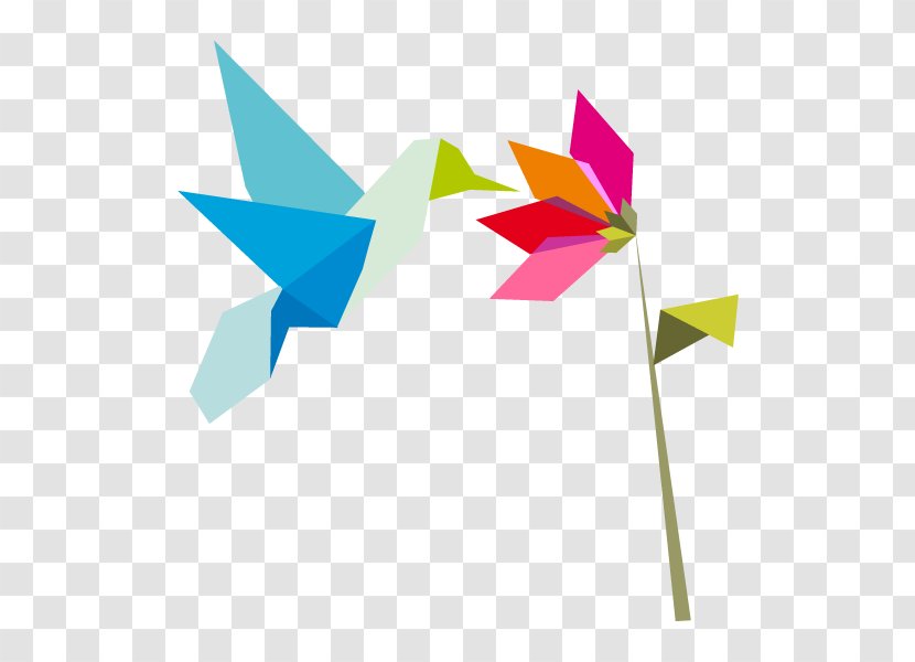 Clip Art Vector Graphics Origami Illustration Paper - Flower - Hummingbird Nectar Transparent PNG