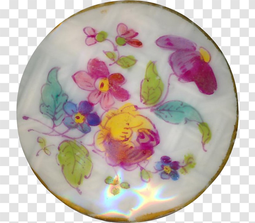 Tableware Plate Purple Violet - Hand-painted Button Transparent PNG