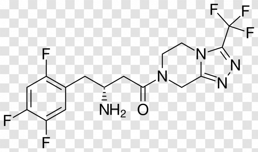 Dipeptidyl Peptidase-4 Inhibitor Sitagliptin Enzyme Pharmaceutical Drug - Black And White - Serine Protease Transparent PNG