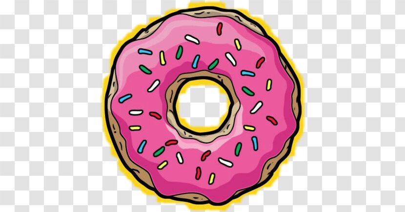 Donuts Homer Simpson Frosting & Icing Drawing Clip Art - Pink Transparent PNG